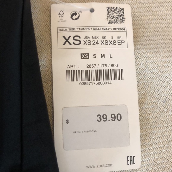 NEW! Zara Basic Off the Shoulder Crop Top Size XS - Picture 5 of 6